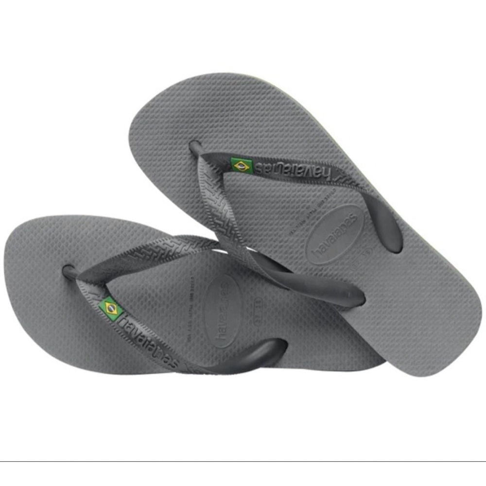 NWT HAVIANAS STEEL GRAY FLIP FLOPS(3/4)